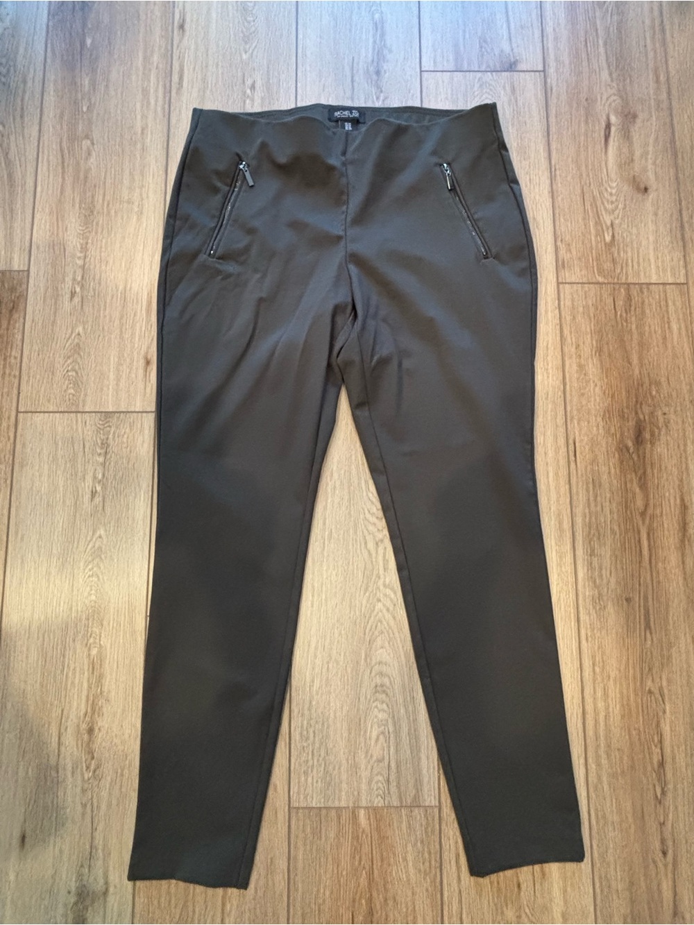 Rachel Zoe Black Slim Stretch Chinos with Zip Pockets